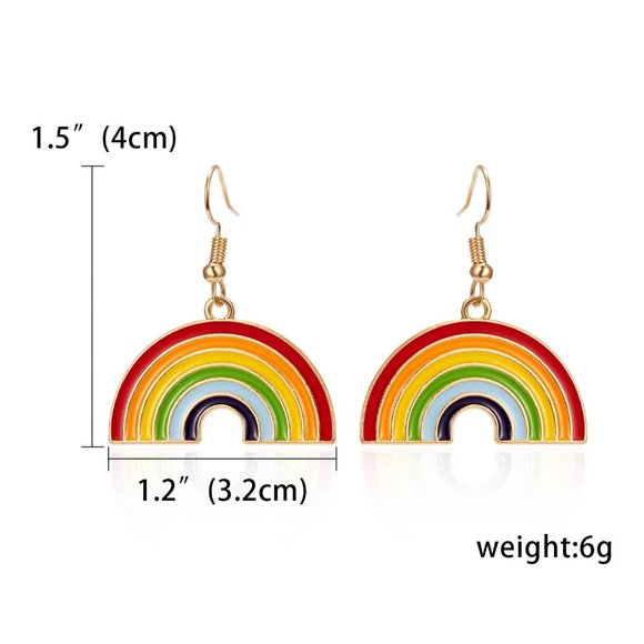 New Classic Charm  Dangle Cute Rainbow Earrings - Picture 6 of 14